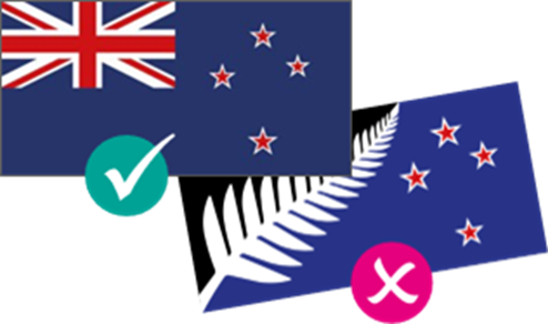 Infographic showing how in 2015 Flag Referendum, most people voted to keep the current flag.